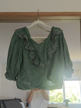 Innika Choo Green Ramie Top